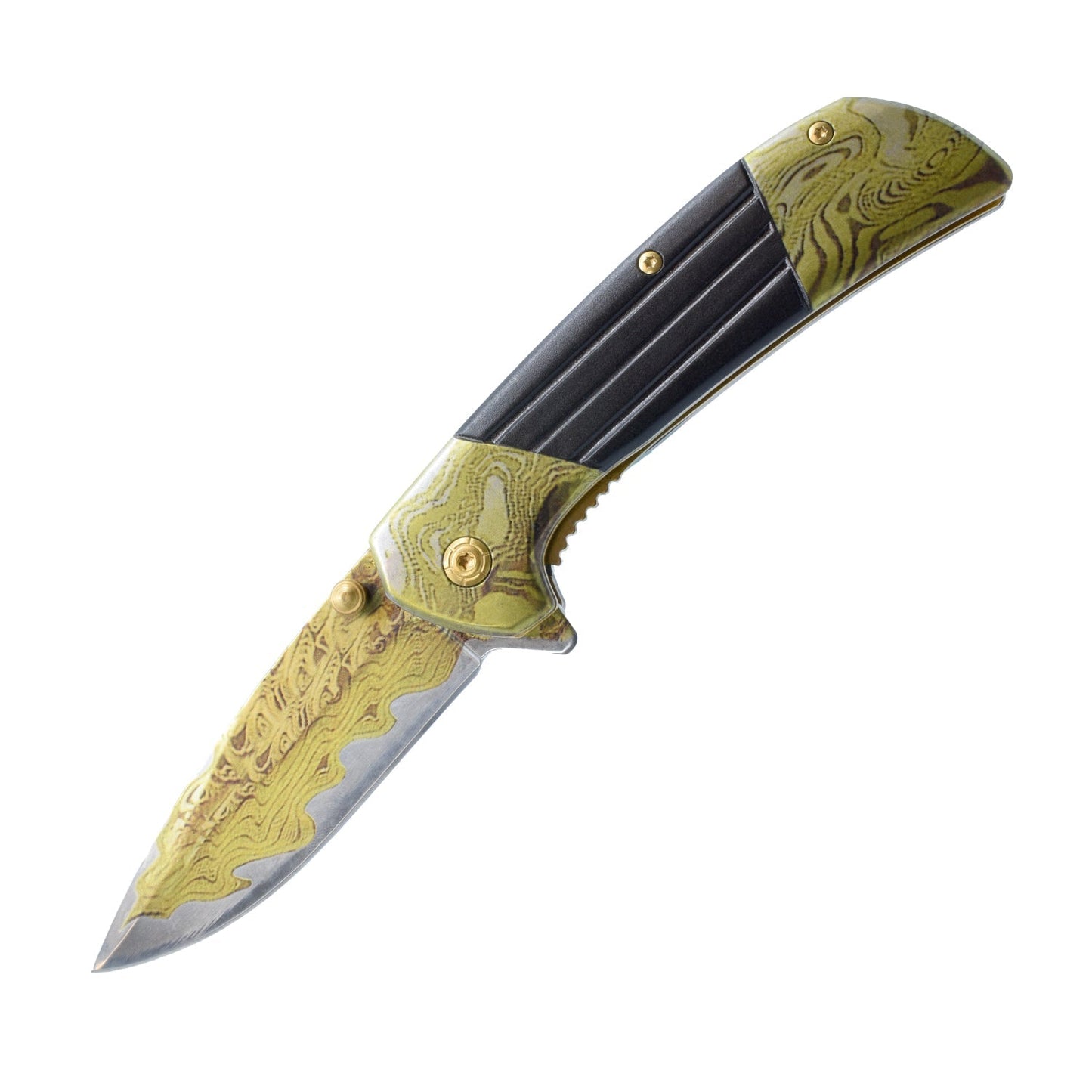 7.75" Titanium & Damascus Folding Knife