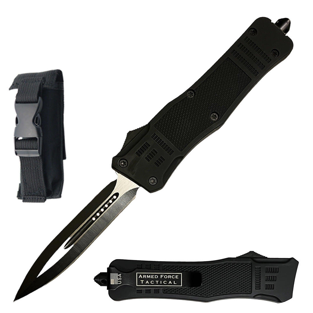 9" Ghost Out Of The Front Tactical Automatic OTF Pocket Knife - TOPHATTER'S ARMORY DEALS