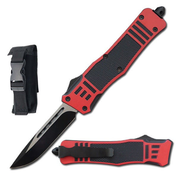 9" Red Ghost OTF Tactical Automatic Out Of The Front Pocket Knife - TOPHATTER'S ARMORY DEALS