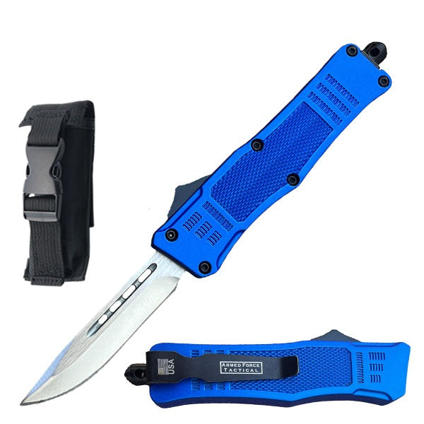 6.75" Silver Drop Point Blade Street Walker OTF Knife - TOPHATTER'S ARMORY DEALS