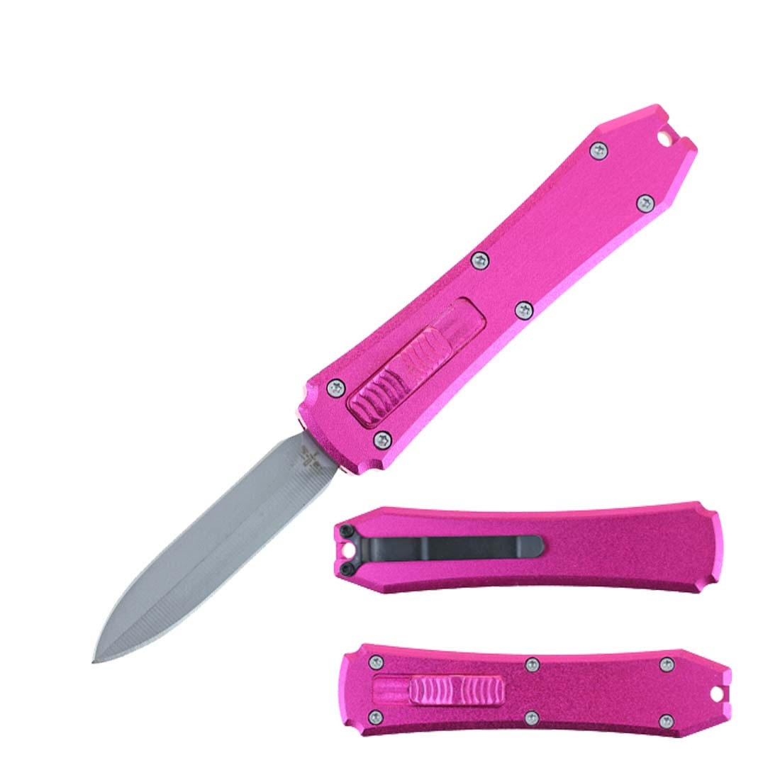 5.25" Pink Sniper Micro OTF Out The Front Automatic Knife - TOPHATTER'S ARMORY DEALS