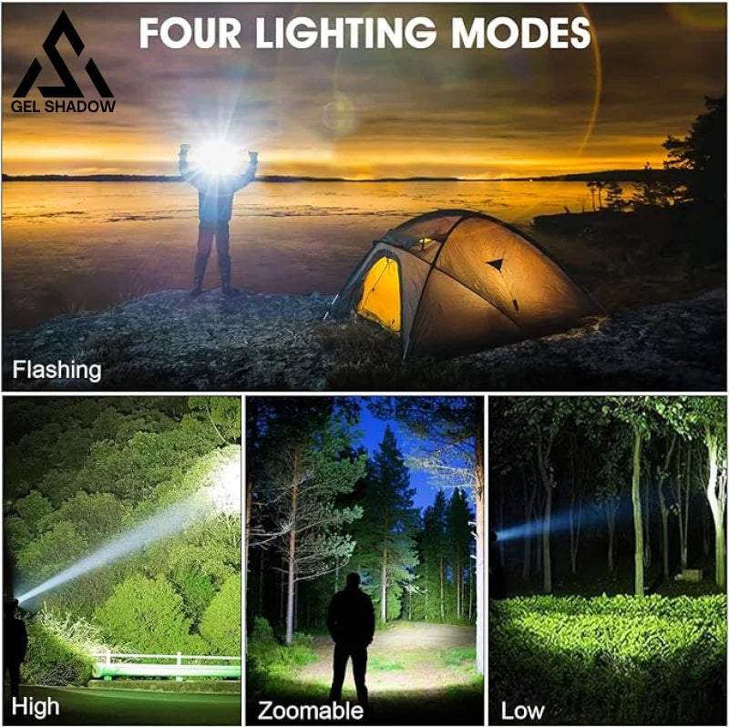 GS251-120,000LM Super Bright LED Rechargeable Headlamp, Zoomable Head lamp