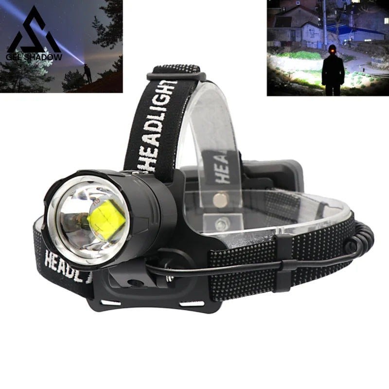 GS251-120,000LM Super Bright LED Rechargeable Headlamp, Zoomable Head lamp