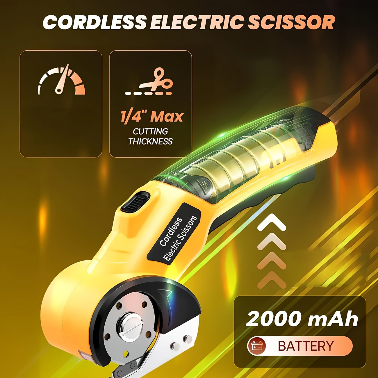 Cordless Electric Fabric Cutter with USB Rechargeable Battery