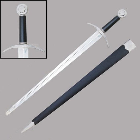 Hand-And-A-Half Sword With Leather Scabbard