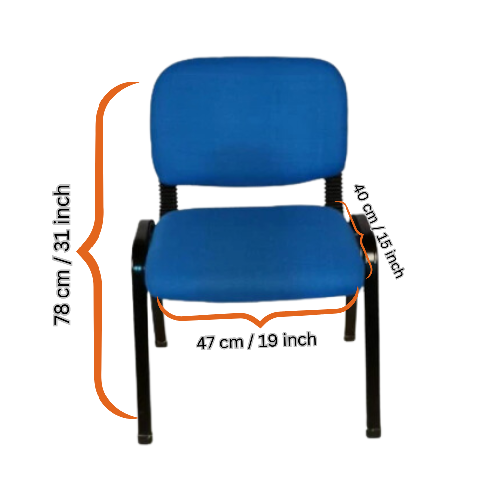 Stackable & Linkable Office Conference Visitor Community  Chairs (Set of 7-Blue)