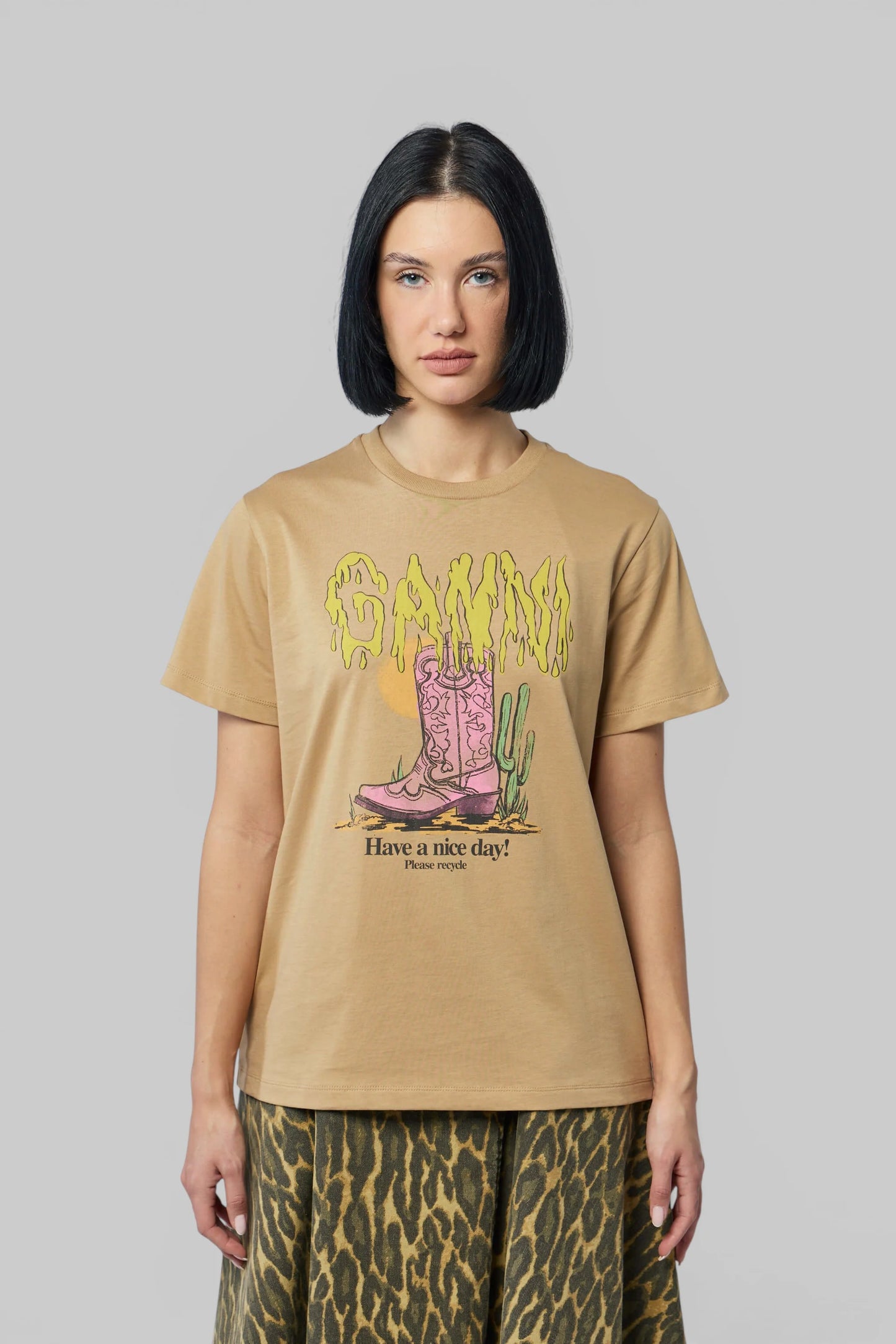 Basic Cotton Jersey Pink Western Boot