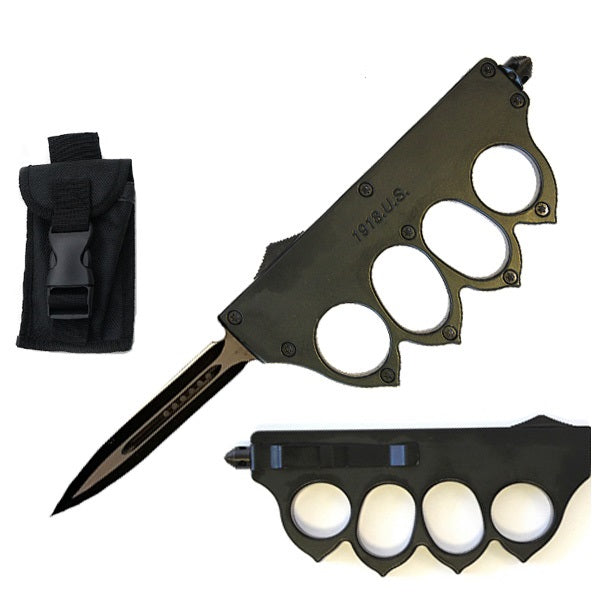 US 1918 Trench Knuckle OTF Tactical Knife - TOPHATTER'S ARMORY DEALS