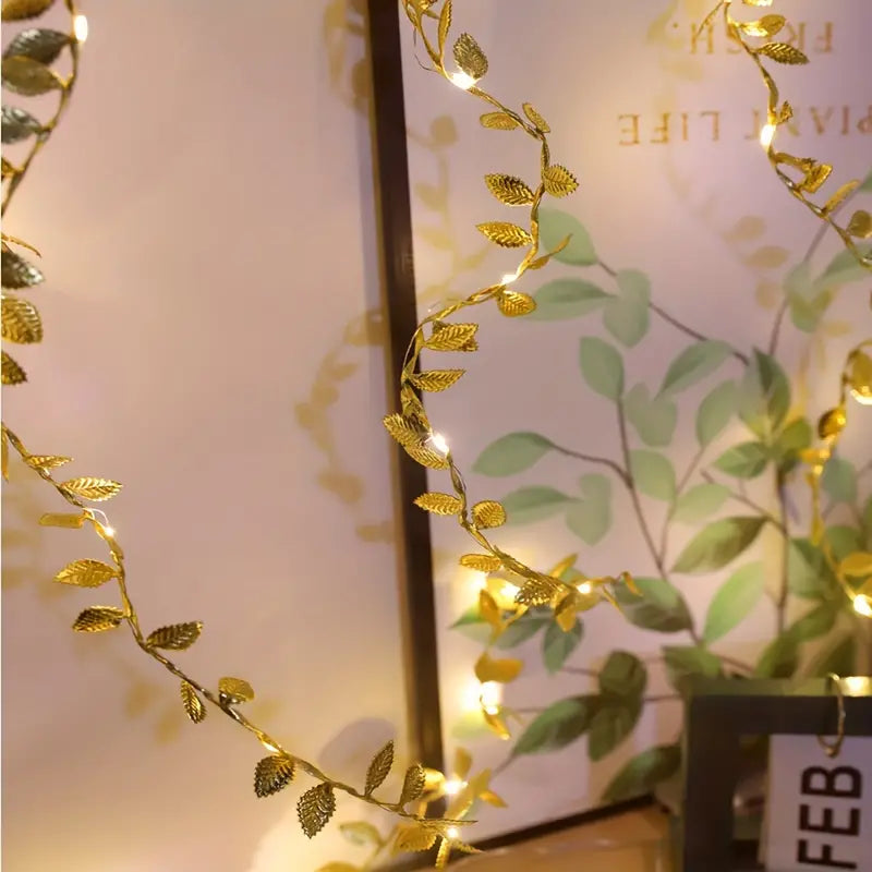 2 Meters Simulation Golden Leaf Indoor Decoration String Lights