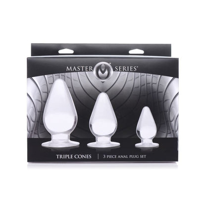 Triple Cones 3 Piece Set – Clear Graduated Anal Plugs