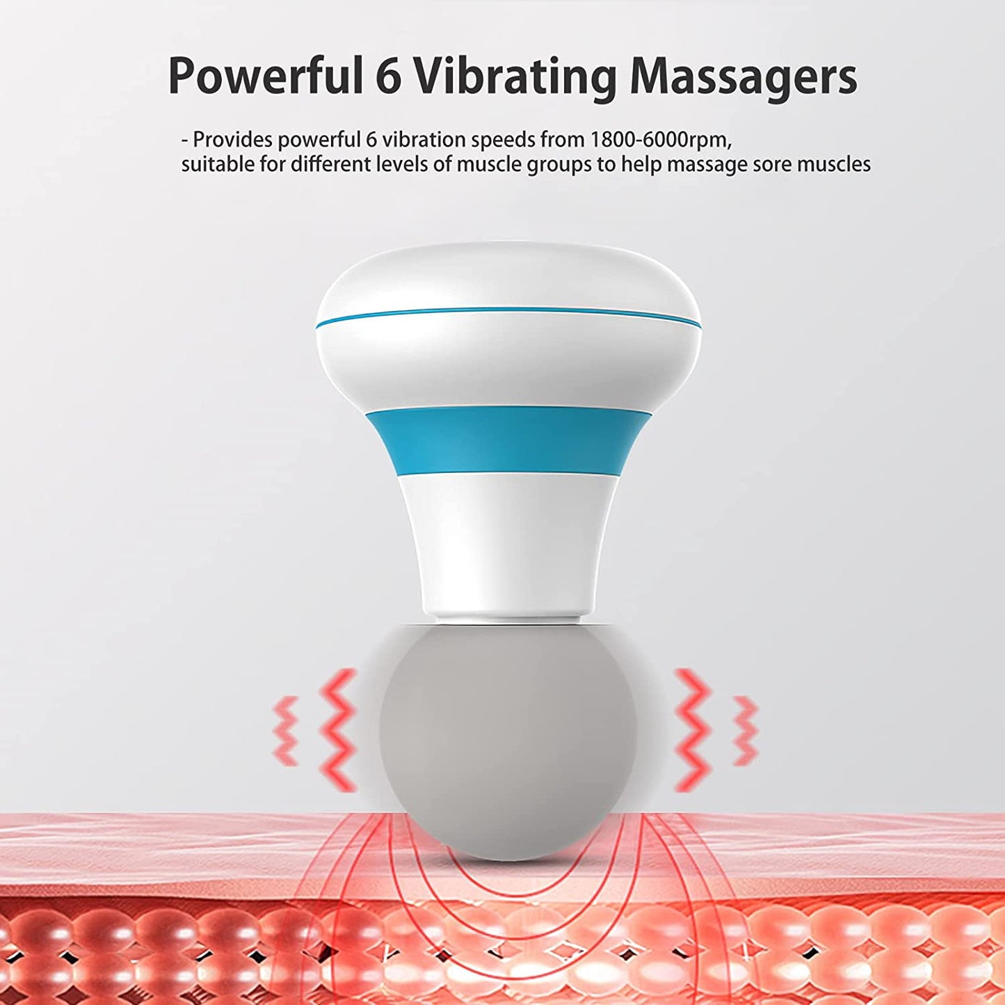 Professional Handheld Massager Wand – Powerful 6-Mode(White)