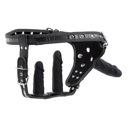 Double Penetration Strap-On Harness – Adjustable Triple Dildo Harness