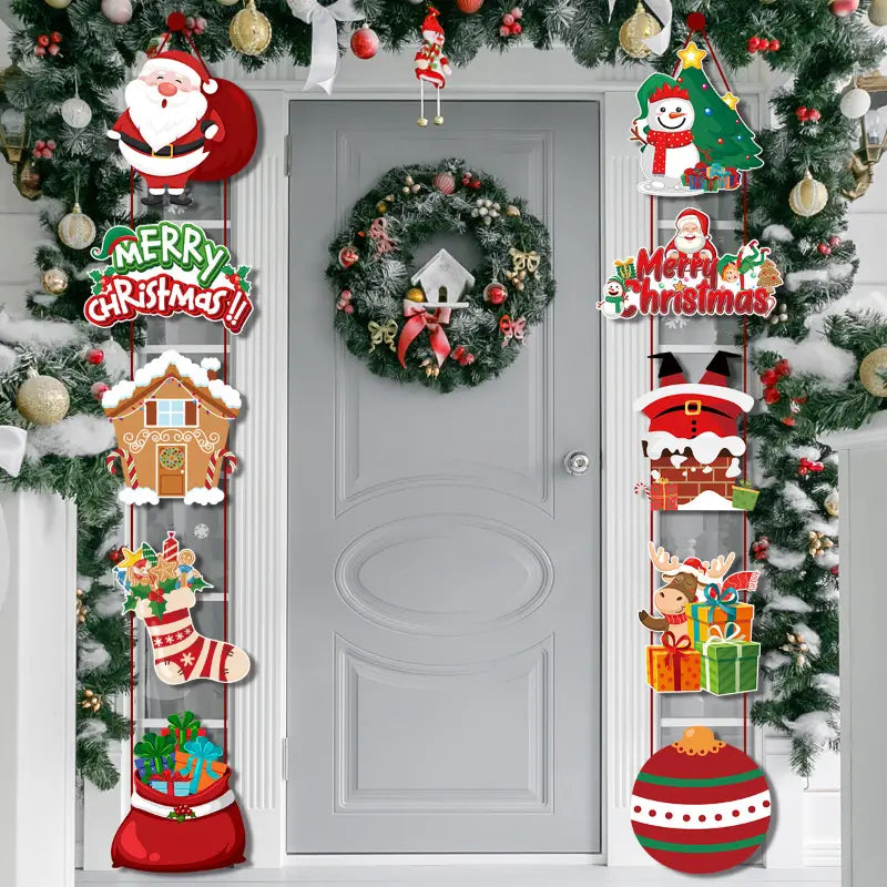 10PCS Snowman & Socks Door Hanging Set
