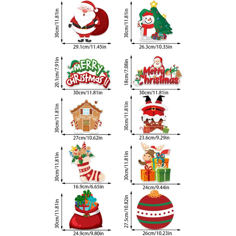 10PCS Snowman & Socks Door Hanging Set