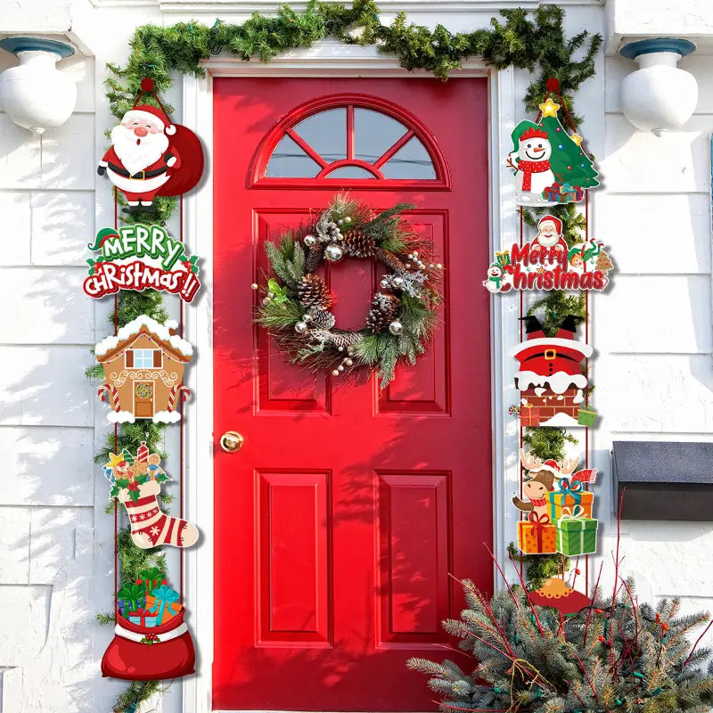 10PCS Snowman & Socks Door Hanging Set