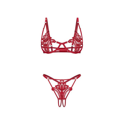 Luise Sublim New Edition – Two-Piece Lace Bra and Crotchless Panty Set