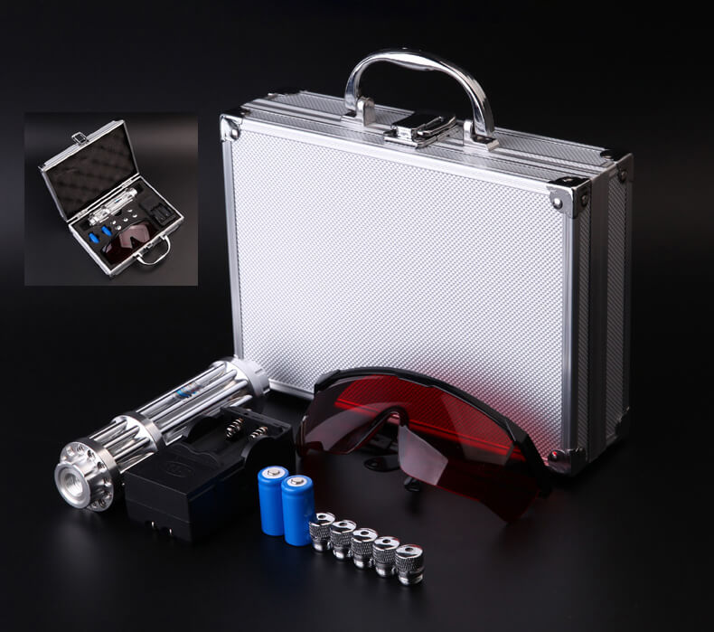 GS258-Blue Gatling Burning Laser Pointer Adjustable Visible Beam Dot Light