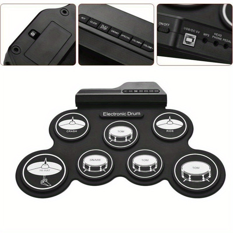 Foldable USB Electronic Drum Set with Pads