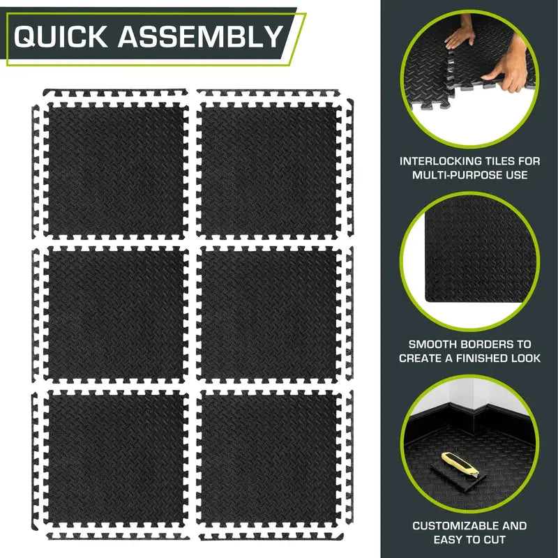 10pcs EVA Splicing Fitness Mats - Soft, Solid Color, Non-Slip, Waterproof