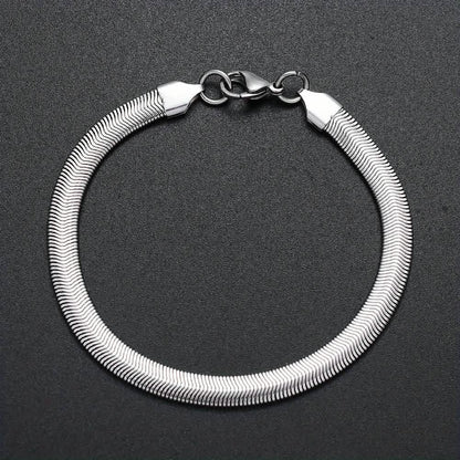 6mm Stainless Steel Snake Chain Bracelet – Unisex