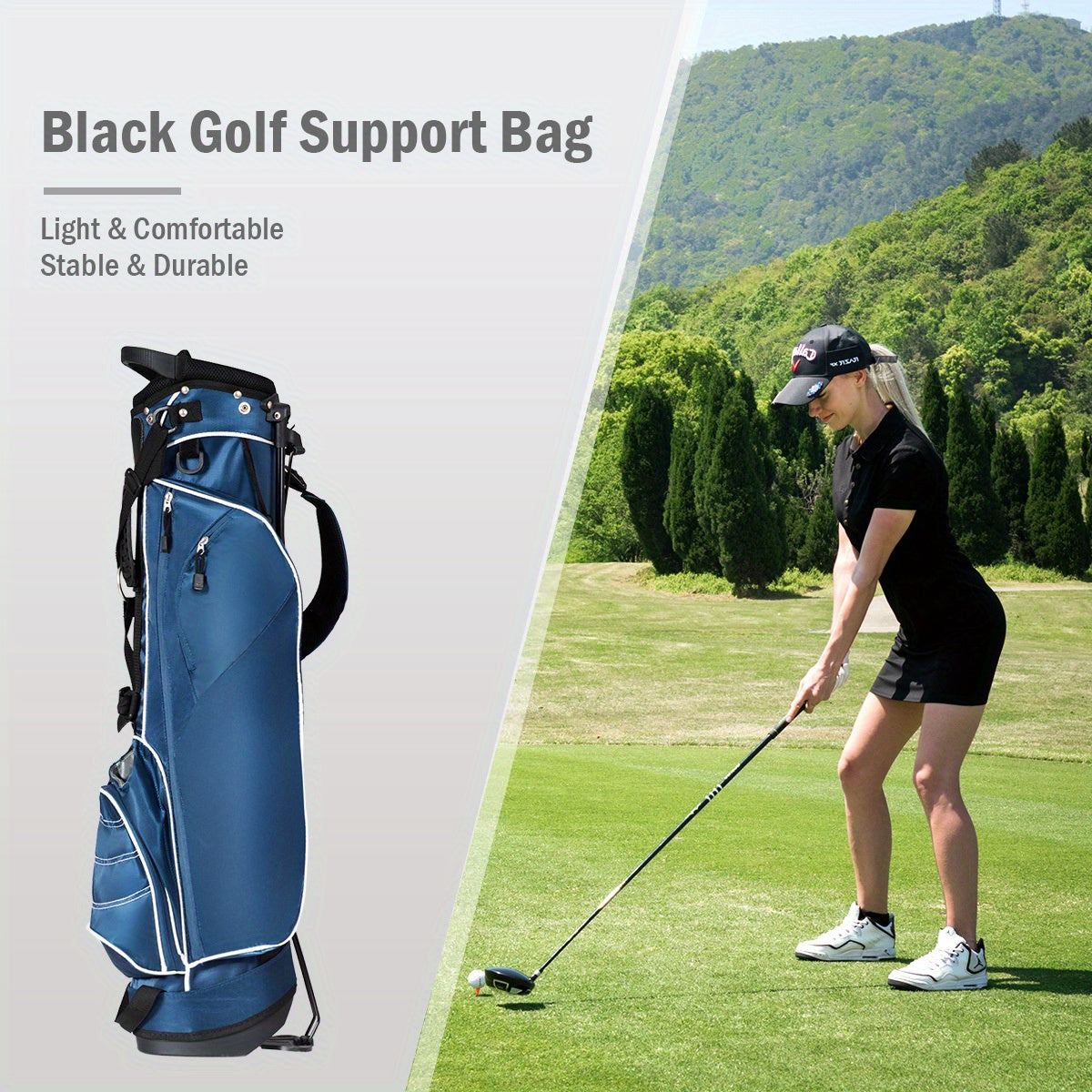 Golf Stand Cart Bag with 4-Way Divider