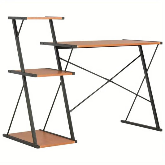 Modern Shelf Desk - Black and Brown
