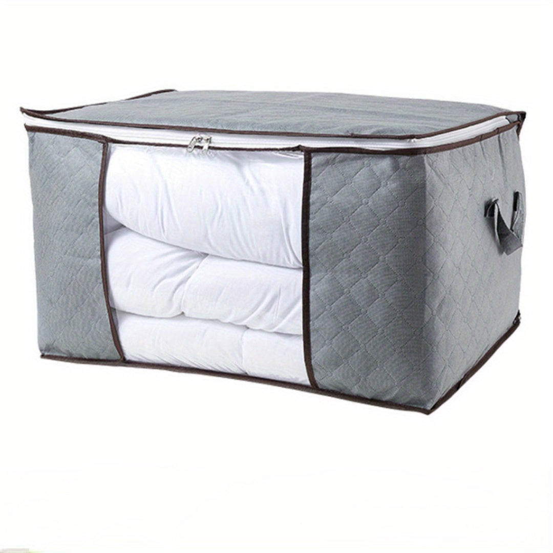 Quilted Storage Box with Zipper & Handles