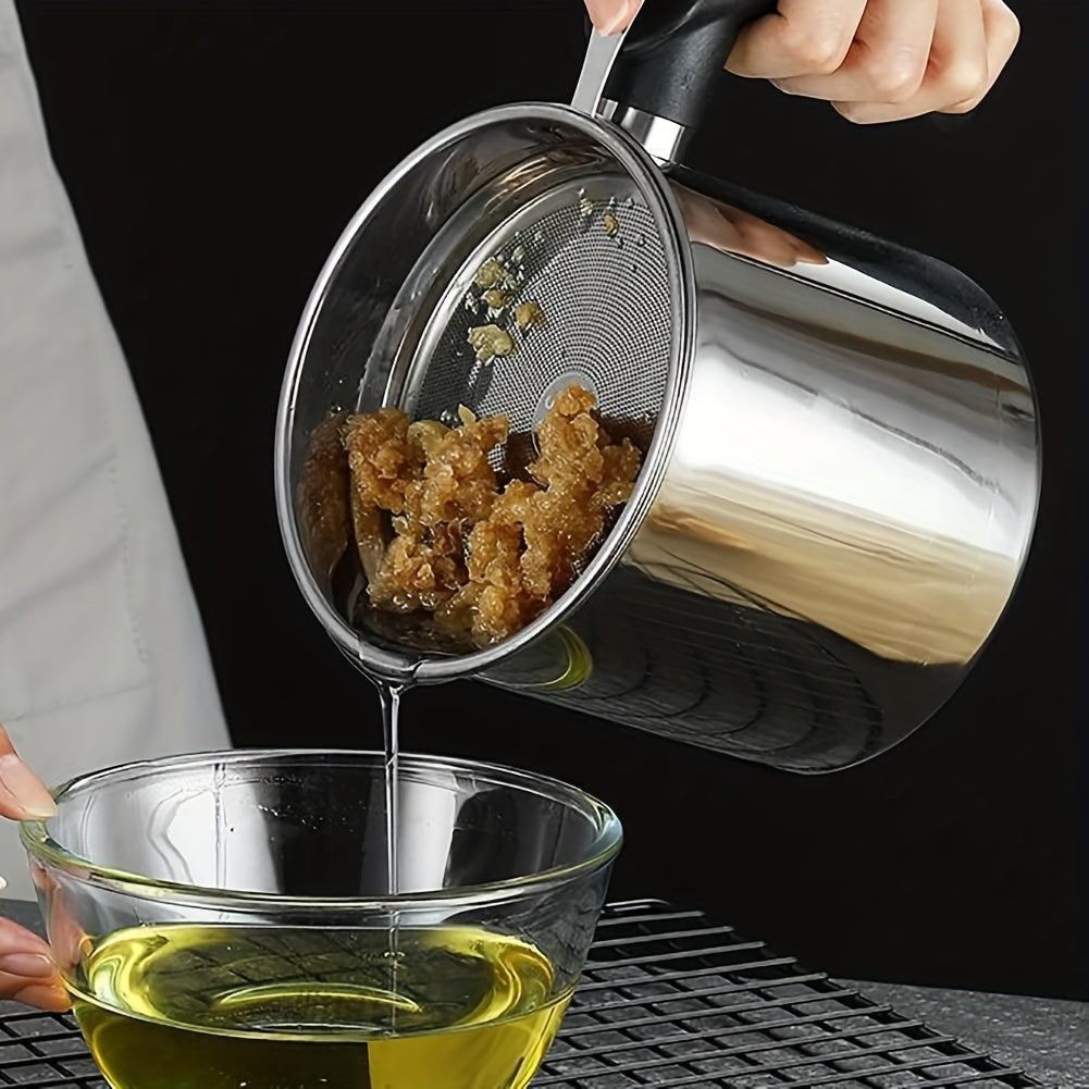 Stainless Steel Grease Keeper with Strainer