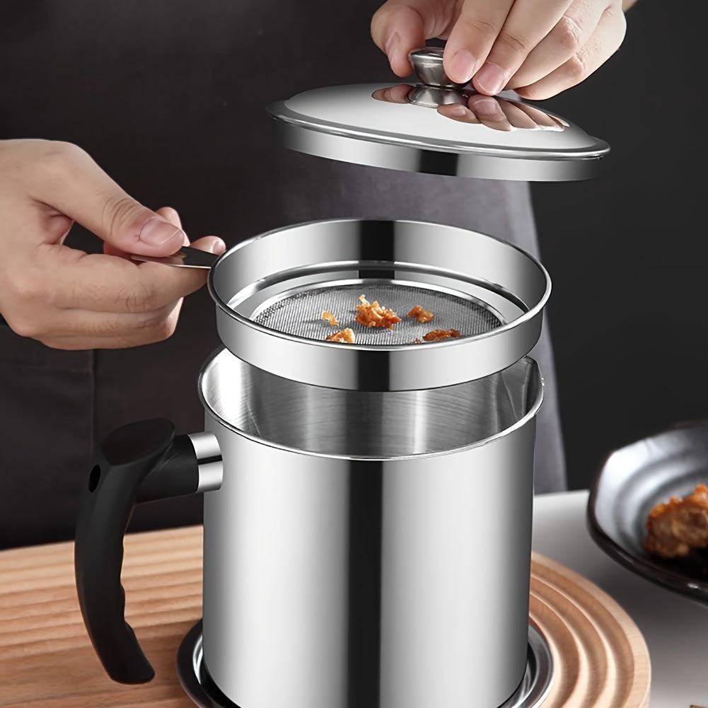 Stainless Steel Grease Keeper with Strainer