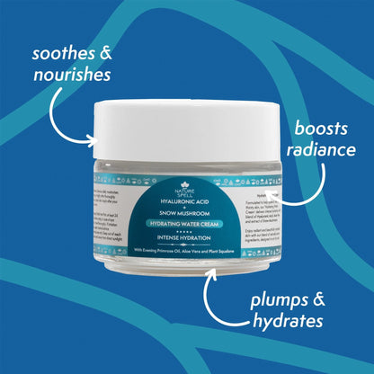 Nature Spell Hylaronic Acid + Snow Mushroom Hydrating Water Cream 100ml Jar