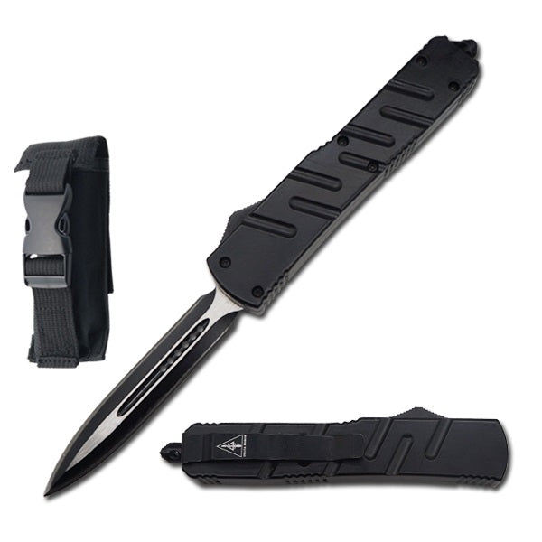 8.5" Black Infiltrator Automatic OTF Knife - TOPHATTER'S ARMORY DEALS