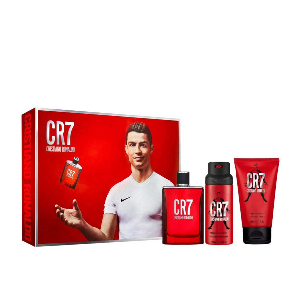 Cristiano Ronaldo CR7 Eau De Toilette 100ml, Body Spray 150ml & Shower Gel 150ml Gift Set