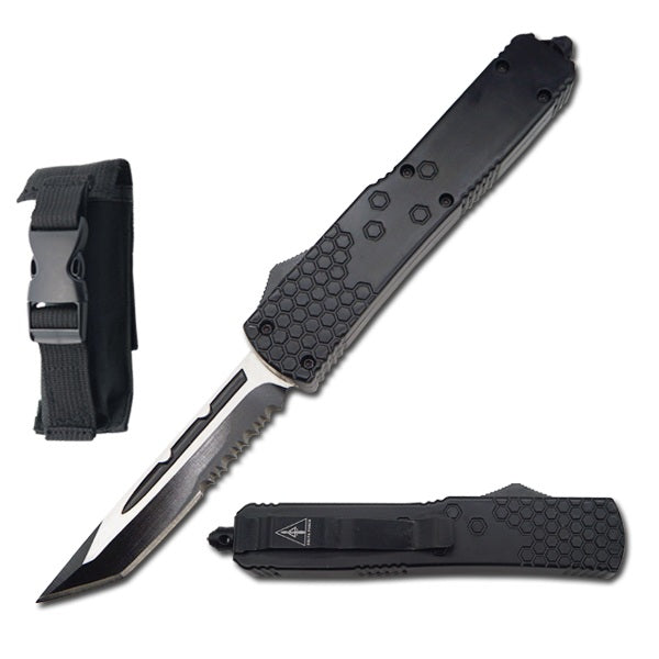 8.25 Inch Black Tanto Blade Commando OTF Knife - TOPHATTER'S ARMORY DEALS