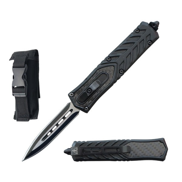 7" Everyday Carry Carbon Fiber Compact OTF Knife - TOPHATTER'S ARMORY DEALS