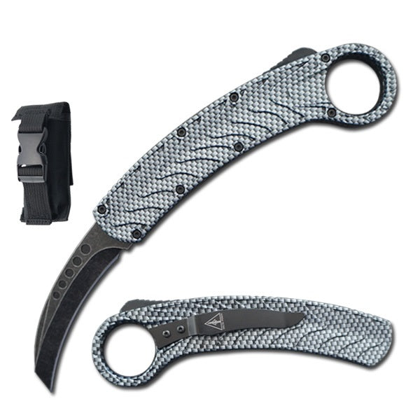 Carbon Fiber Tactical Auto Karambit Dual Action OTF Knife - TOPHATTER'S ARMORY DEALS
