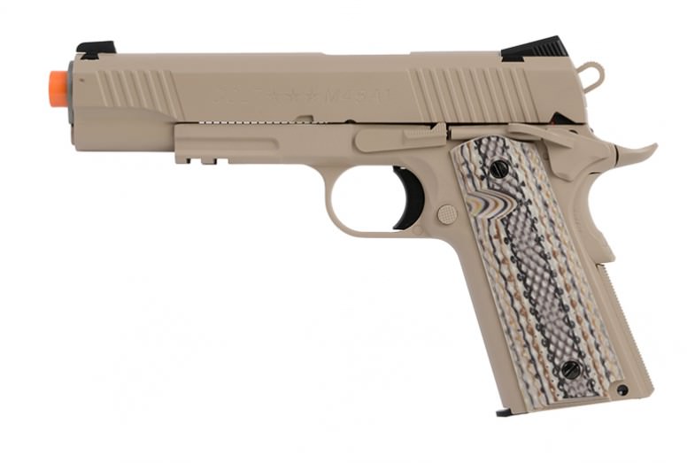 Colt M45A1 Full Metal Rail Gun 1911 CO2 Blowback Airsoft Pistol Desert Sand