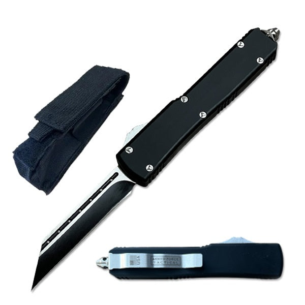 8.75" Black Automatic Dual Shadow Jumper OTF Knife Tanto Blade - TOPHATTER'S ARMORY DEALS