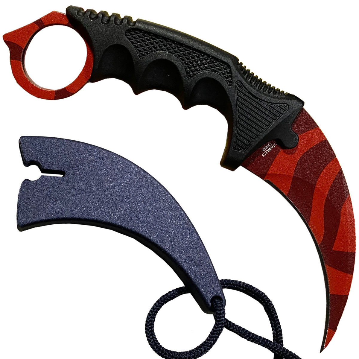7.6" Slaughter Military Combat Tactical CSGO Karambit Neck Knife w Sheath - TOPHATTER'S ARMORY DEALS