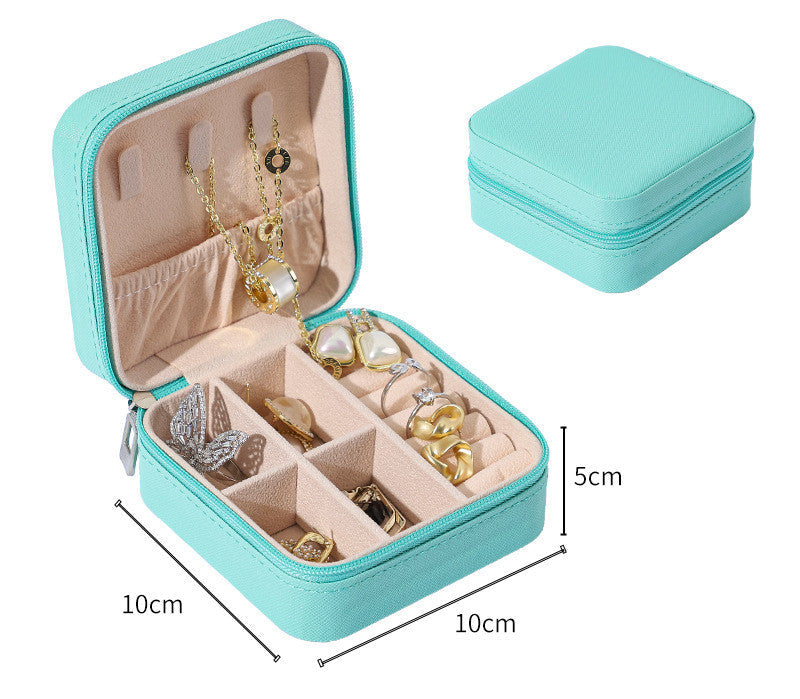Portable Travel Jewelry Organizer Box with Removable Dividers
