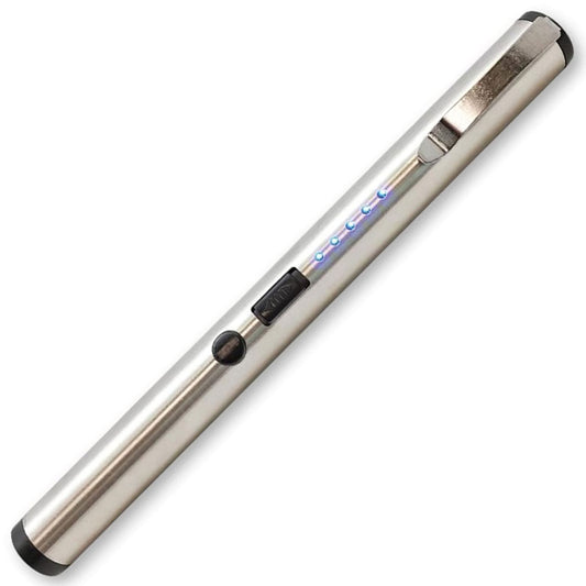 Small Pen Sized 7 Inches Rechargeable Stun Gun Silver
