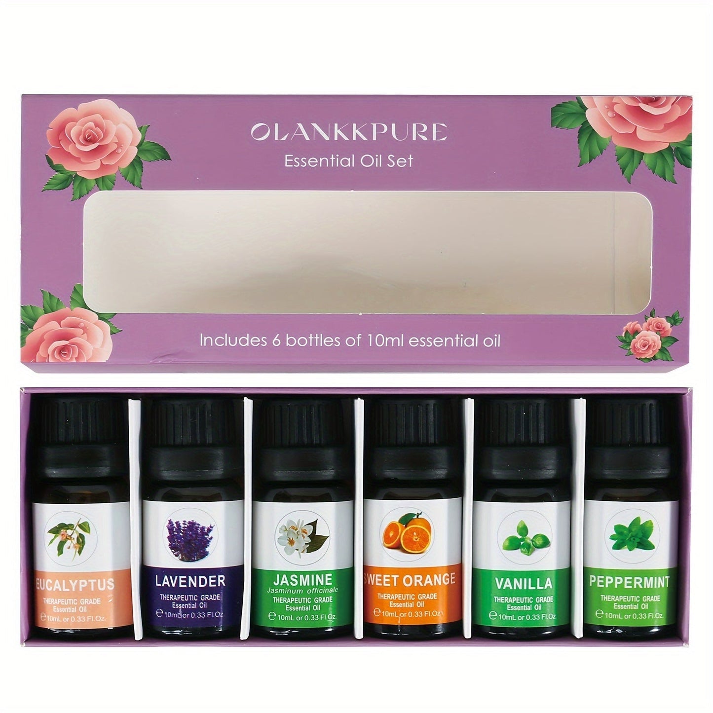 Aromatherapy Glass Bottles Essential Oil Set of 6