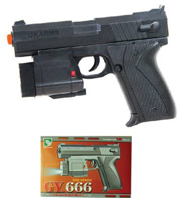 Black Spring Action Airsoft Gun & Laser and Flash Light - TOPHATTER'S ARMORY DEALS