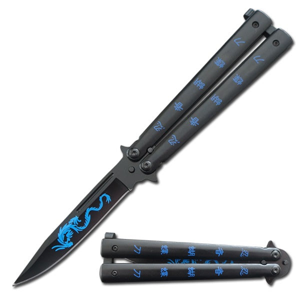 Blue Dragon Balisong Butterfly Knife - TOPHATTER'S ARMORY DEALS