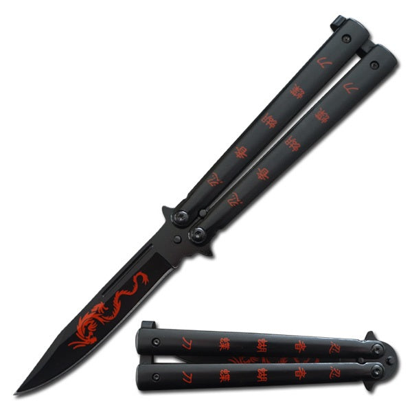 Red Dragon Balisong Butterfly Knife - TOPHATTER'S ARMORY DEALS