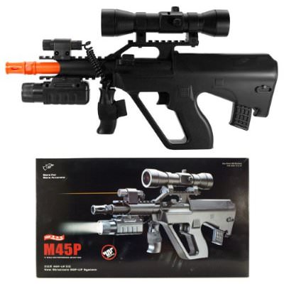 M45P Spring Uzi Rifle with Laser & Flashlight and Red Dot Scope - TOPHATTER'S ARMORY DEALS
