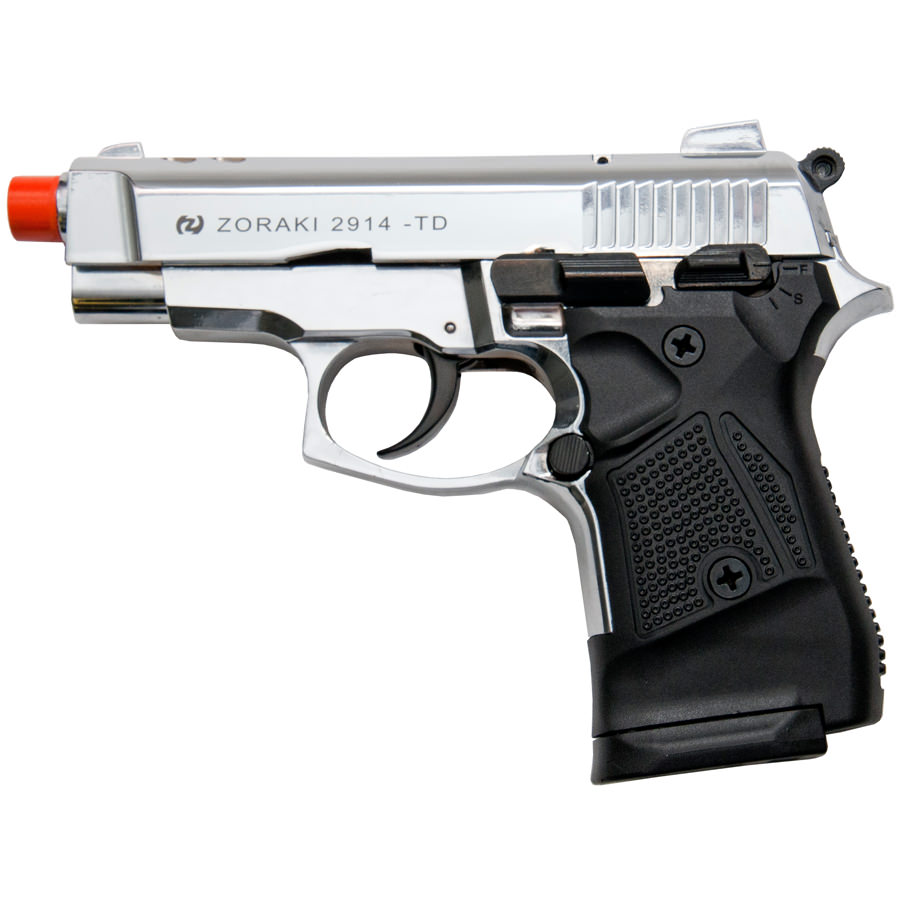 Zoraki M2914 Chrome Finish 9mm Front Firing Blank Gun - TOPHATTER'S ARMORY DEALS