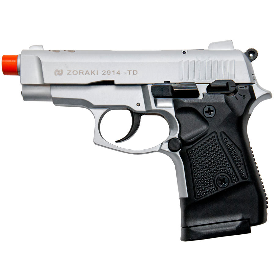 Zoraki M2914 Silver Finish 9mm Front Firing Blank Gun - TOPHATTER'S ARMORY DEALS