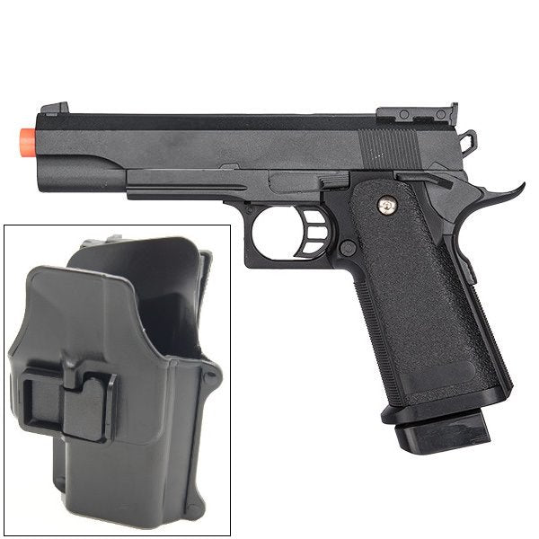 G6H M1911 1911 A1 Metal Airsoft Spring Pistol with Quick Release Holster - TOPHATTER'S ARMORY DEALS