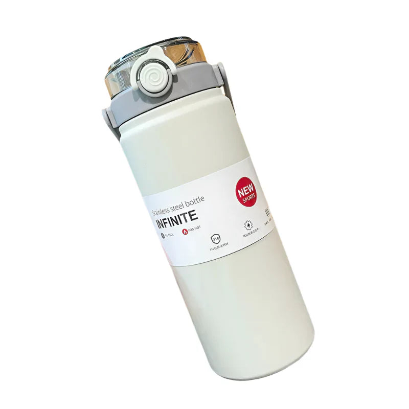 1L Stainless Steel Bottled Water with Straw