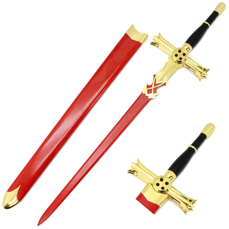 Mikaela Hyakuya Red Anime Wooden Sword Cosplay Weapon